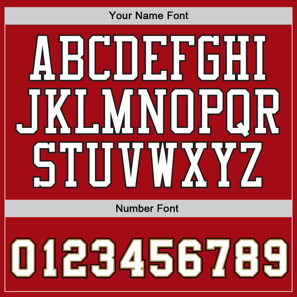 Custom Red White-Old Gold Authentic Baseball Jersey view 4