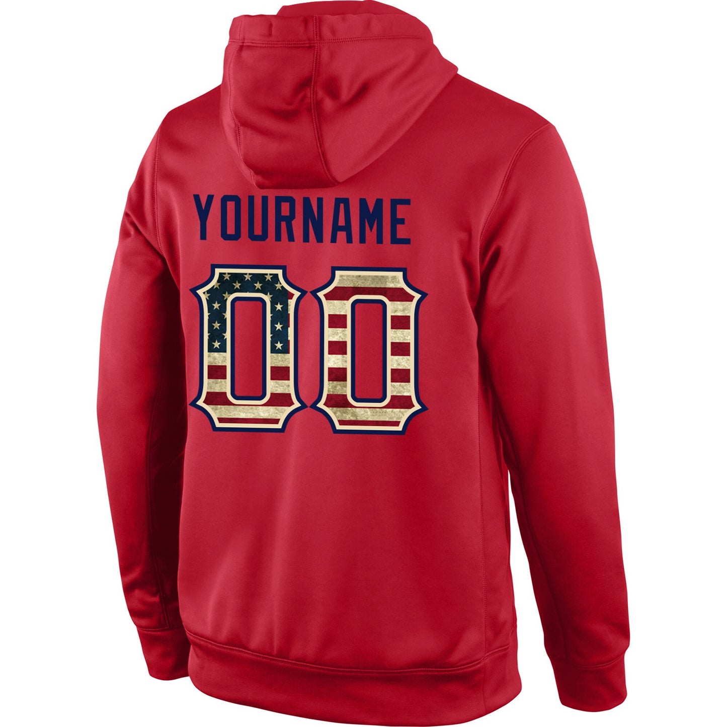 Custom Stitched Red Vintage USA Flag-Cream Sports Pullover Sweatshirt Hoodie view 3