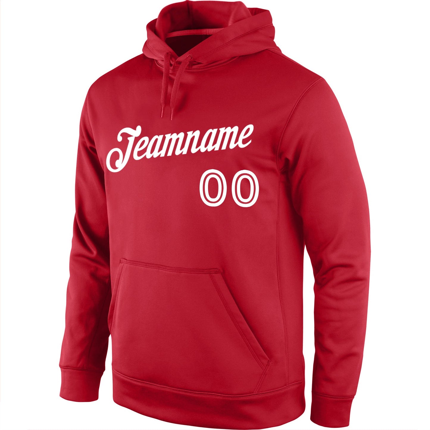 Custom Stitched Red White Sports Pullover Sweatshirt Hoodie view 2