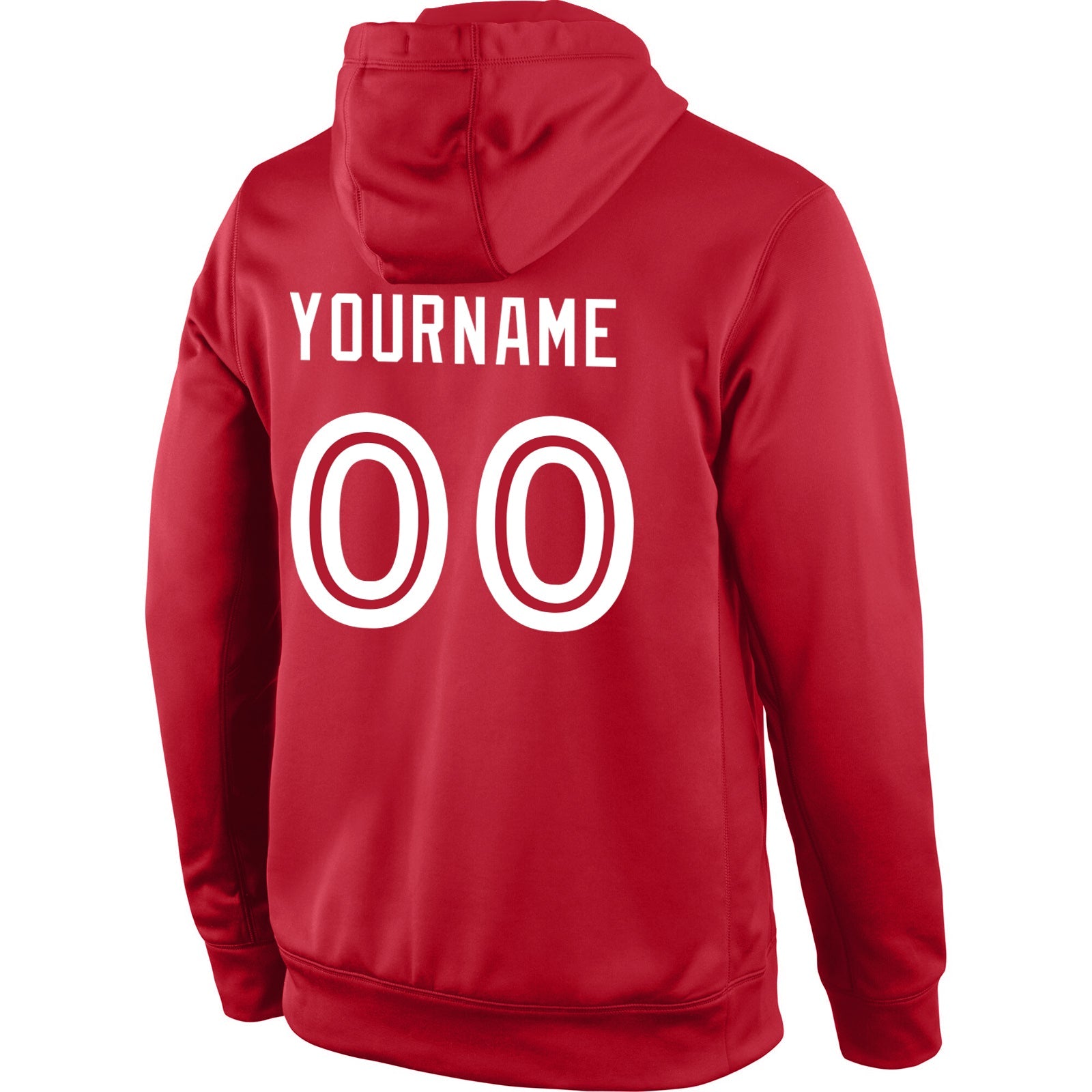 Custom Stitched Red White Sports Pullover Sweatshirt Hoodie view 3