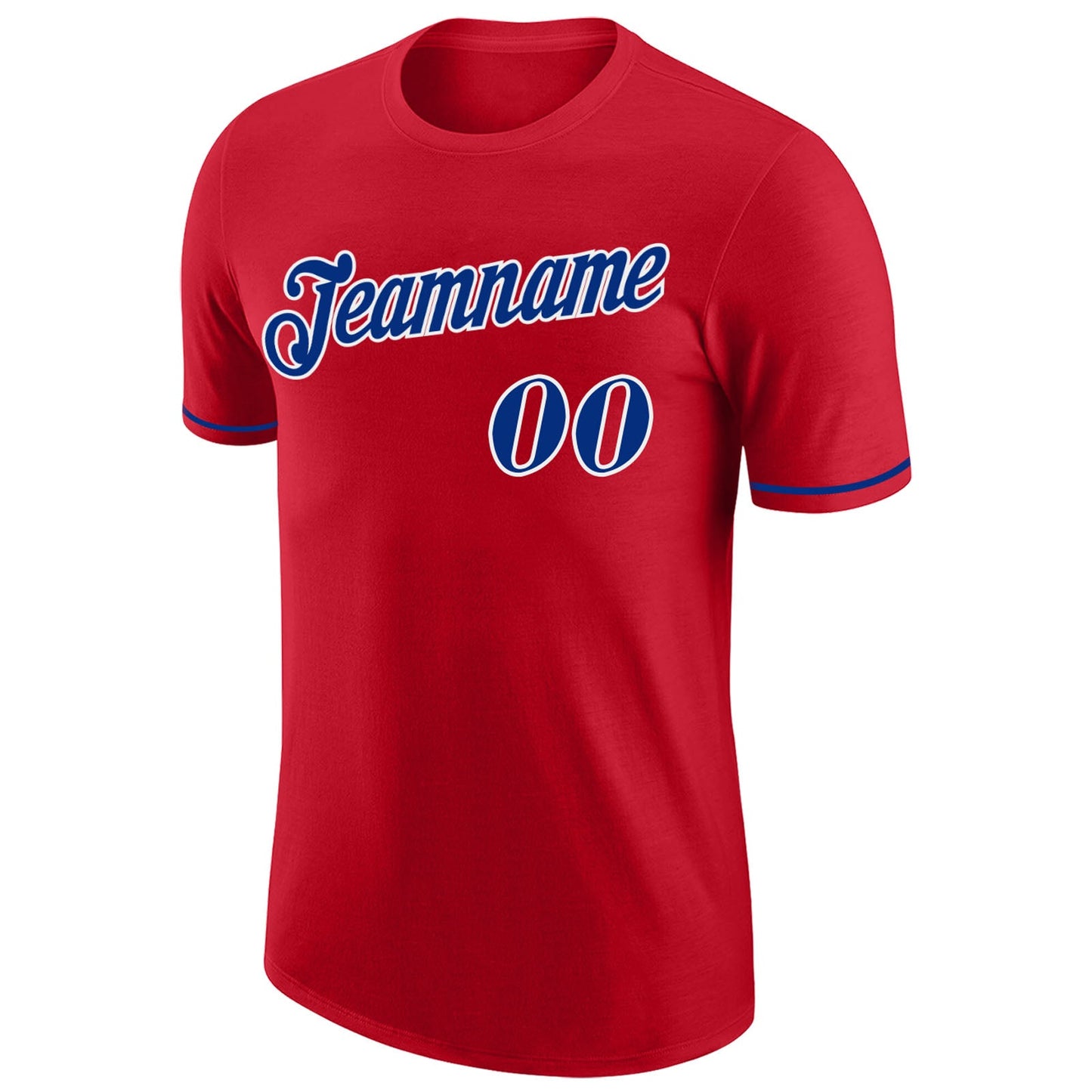 Custom Red Royal-White Performance T-Shirt view 5