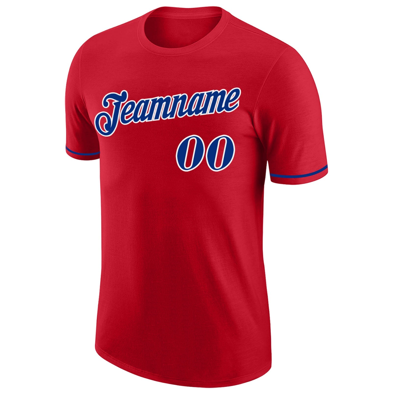 Custom Red Royal-White Performance T-Shirt view 5