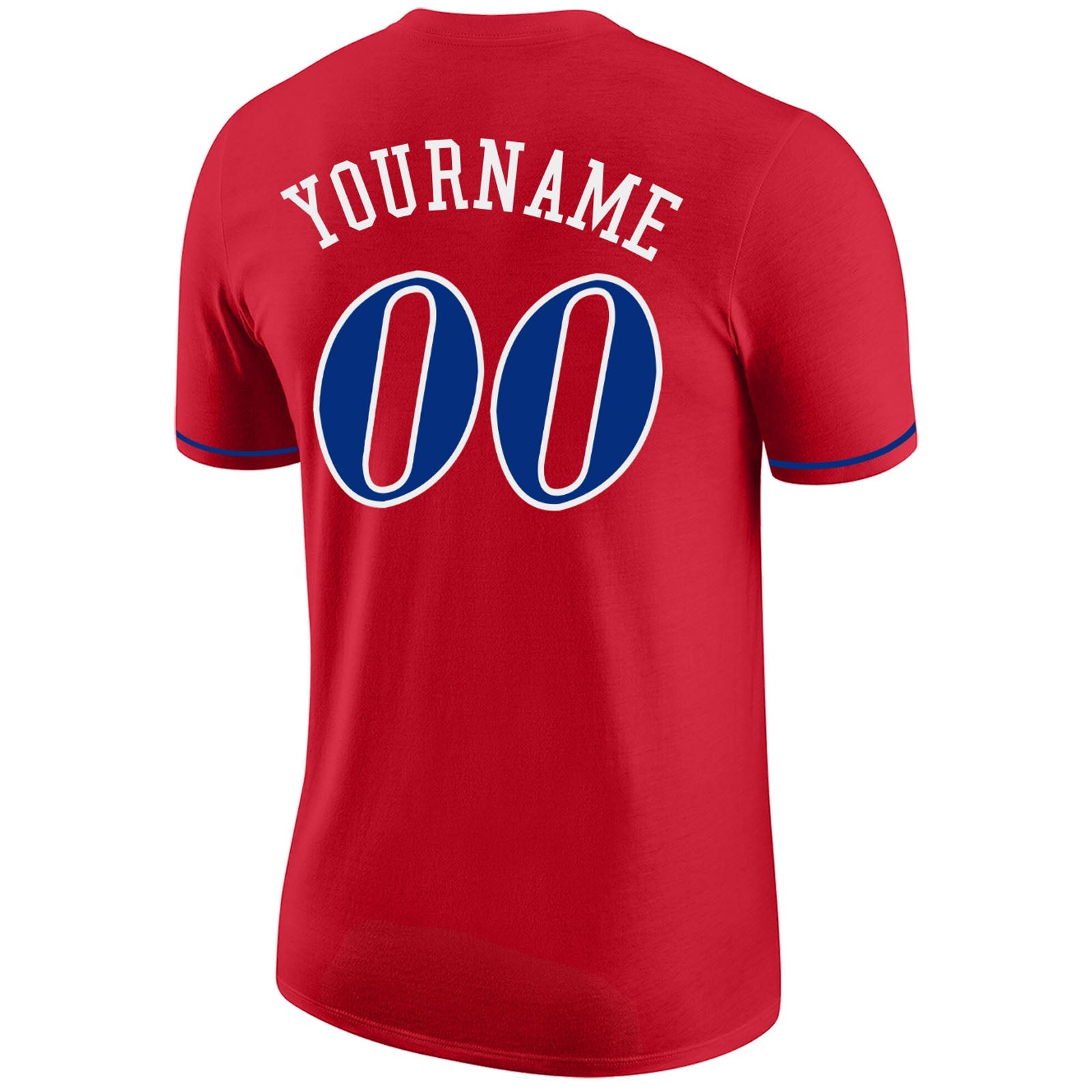 Custom Red Royal-White Performance T-Shirt view 6