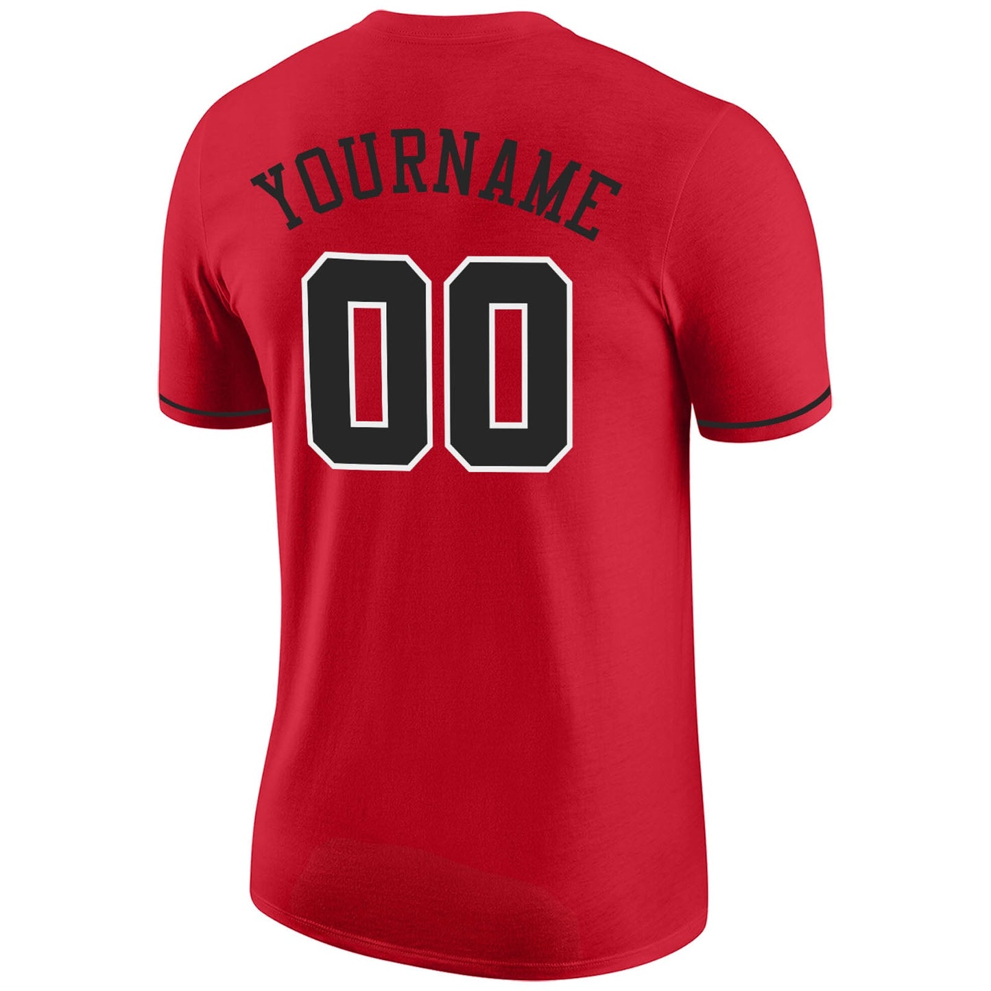 Custom Red Black-White Performance T-Shirt view 6