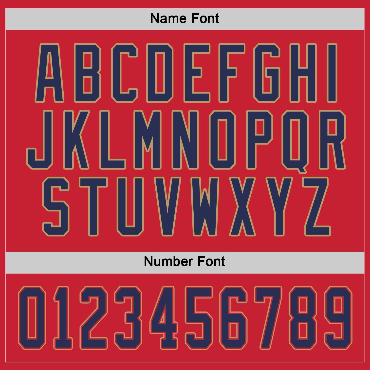 Custom Red Navy-Old Gold Hockey Jersey view 3