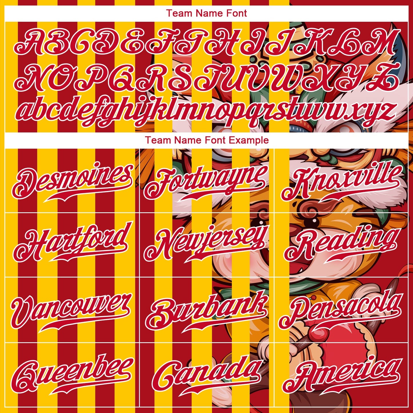 Custom Red Red-White 3D Pattern Design Cute Tiger Authentic Baseball Jersey view 4