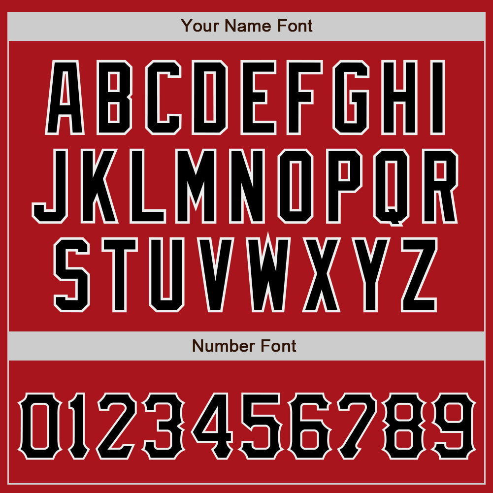 Custom Red Black-White Authentic Baseball Jersey view 5
