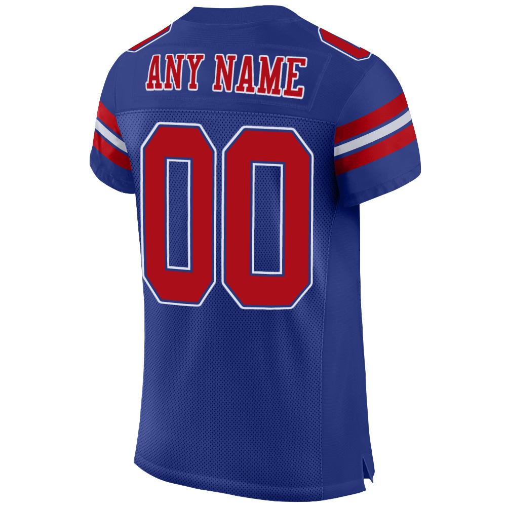 Custom Royal Red-White Mesh Authentic Football Jersey view 3
