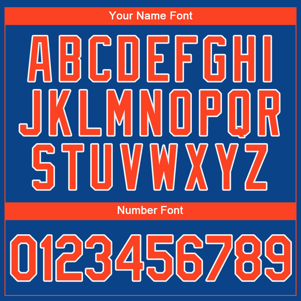 Custom Royal Orange-White Authentic Baseball Jersey view 4