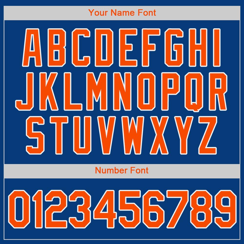 Custom Royal Orange-White Authentic Baseball Jersey view 4