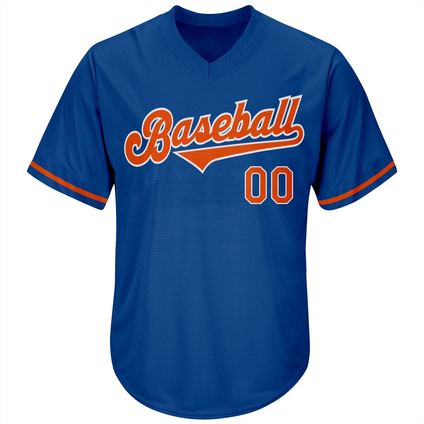 Custom Royal Orange-White Authentic Throwback Rib-Knit Baseball Jersey Shirt view 2