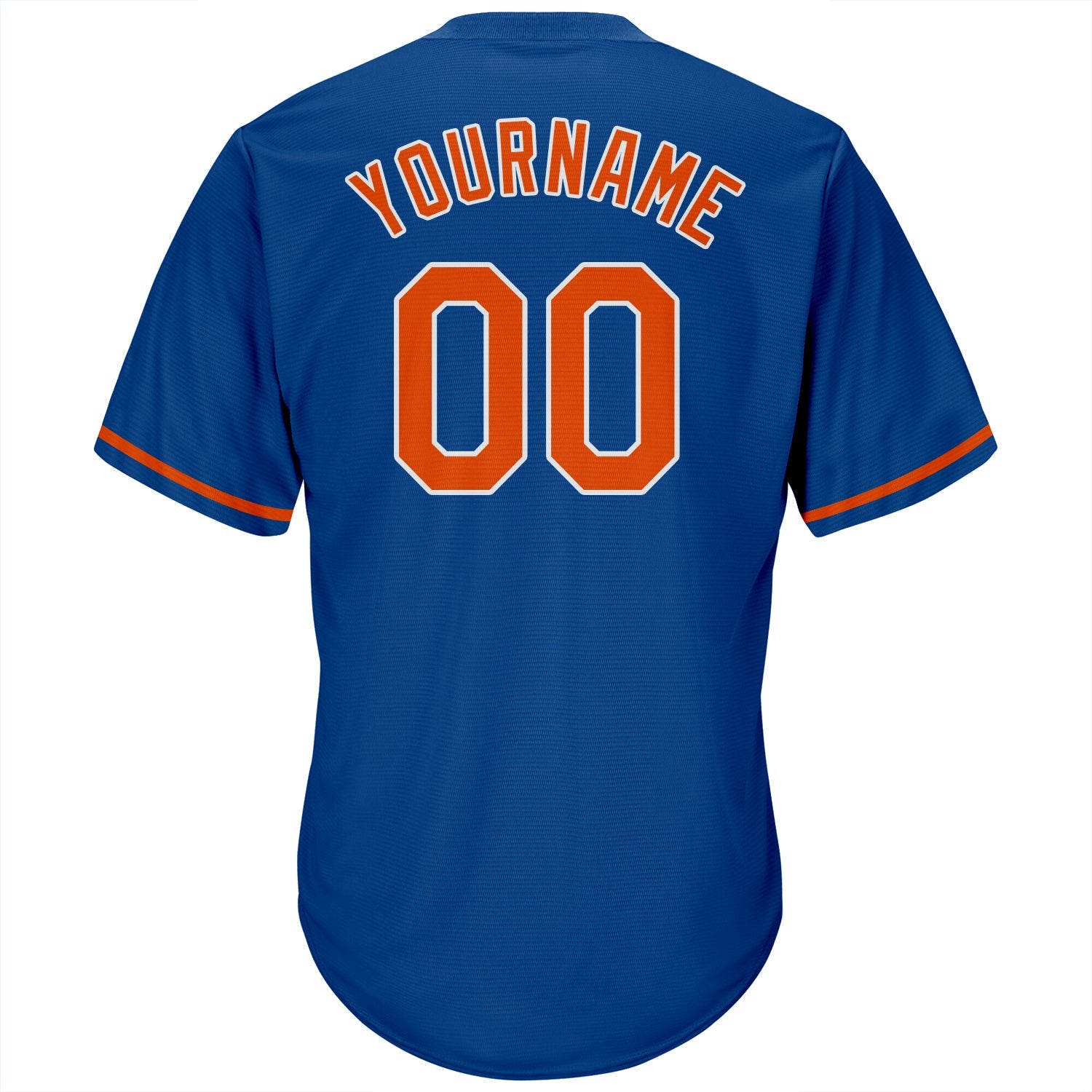 Custom Royal Orange-White Authentic Throwback Rib-Knit Baseball Jersey Shirt view 3