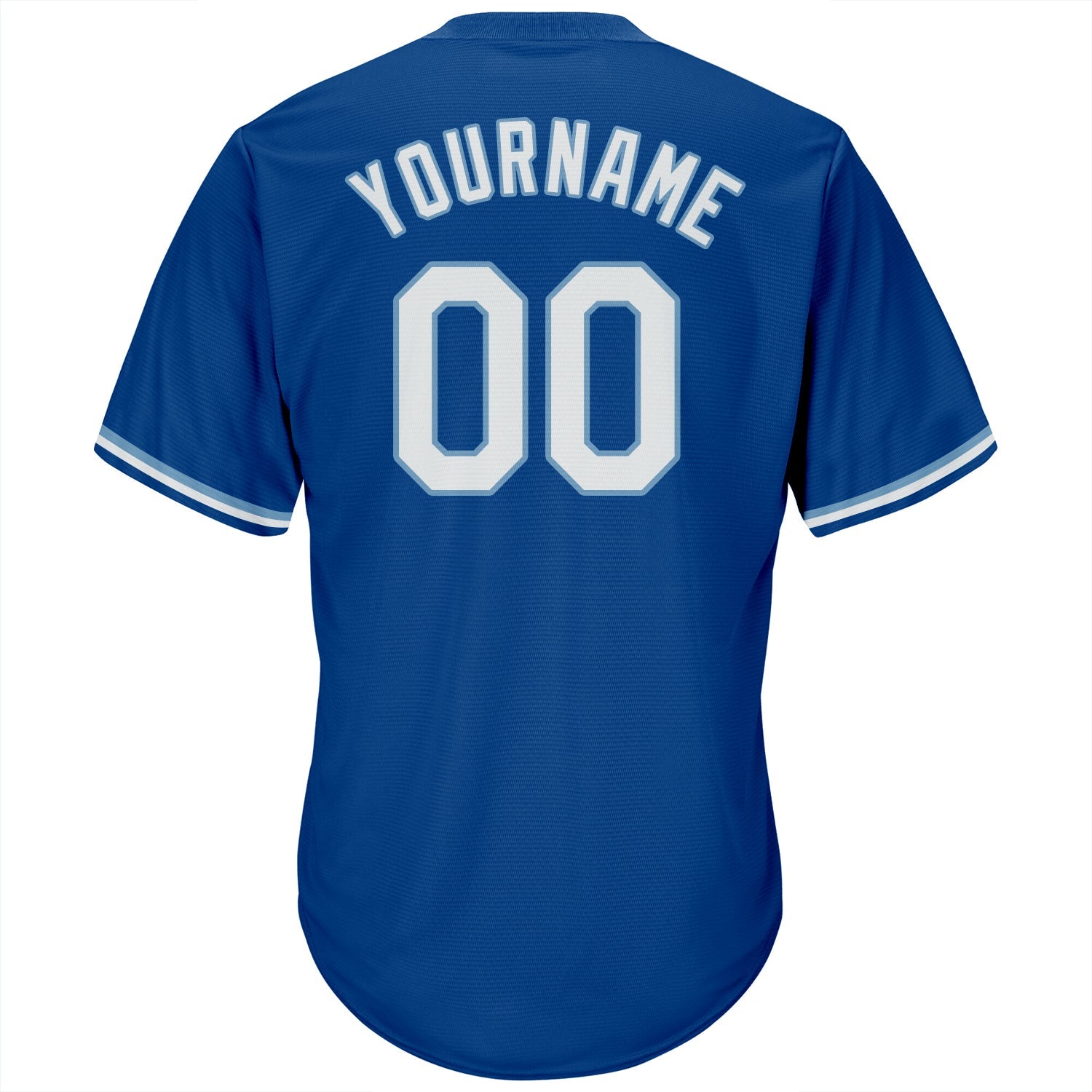 Custom Royal White-Light Blue Authentic Throwback Rib-Knit Baseball Jersey Shirt view 3