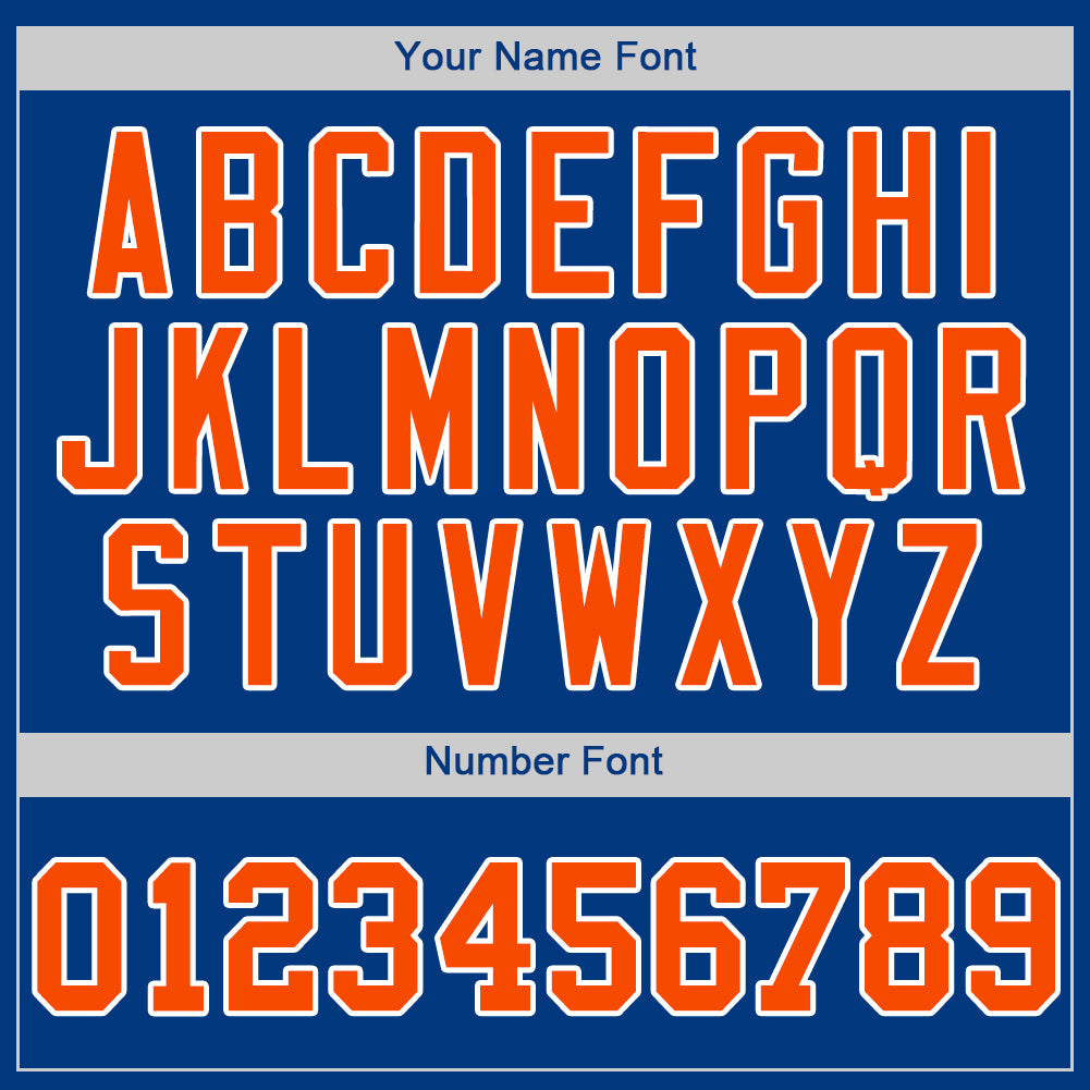 Custom Royal Orange-White Authentic Baseball Jersey view 5