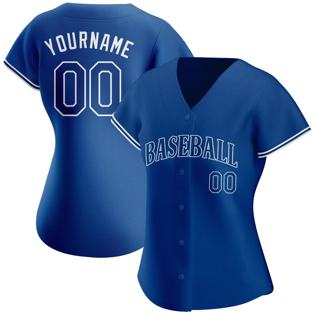 Custom Royal Royal-White Authentic Baseball Jersey view 2