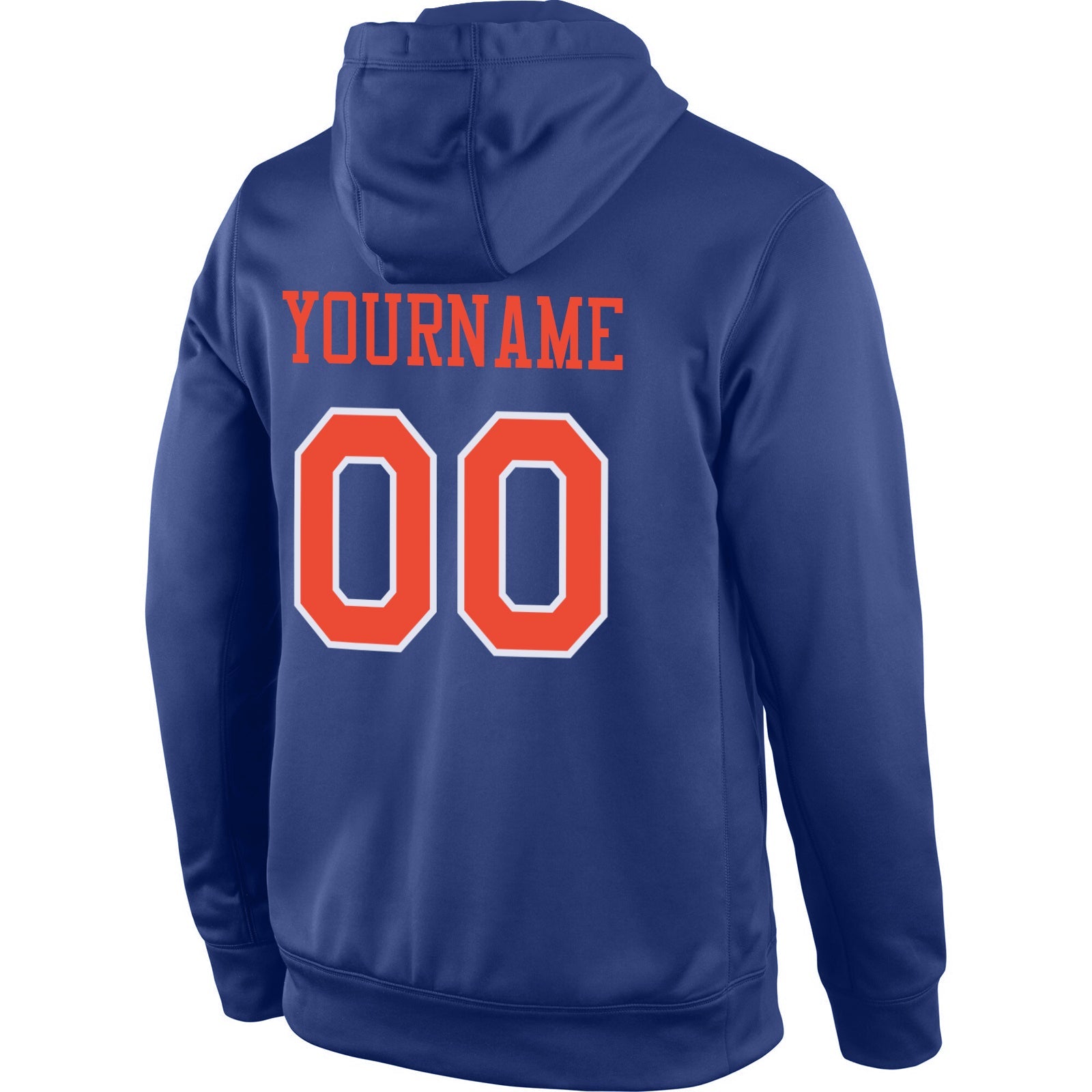 Custom Stitched Royal Orange-White Sports Pullover Sweatshirt Hoodie view 3