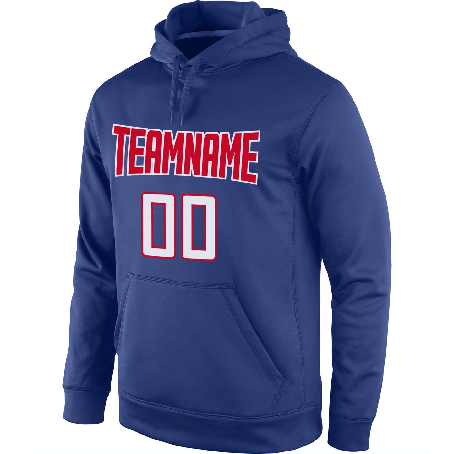 Custom Stitched Royal Red-White Sports Pullover Sweatshirt Hoodie view 2
