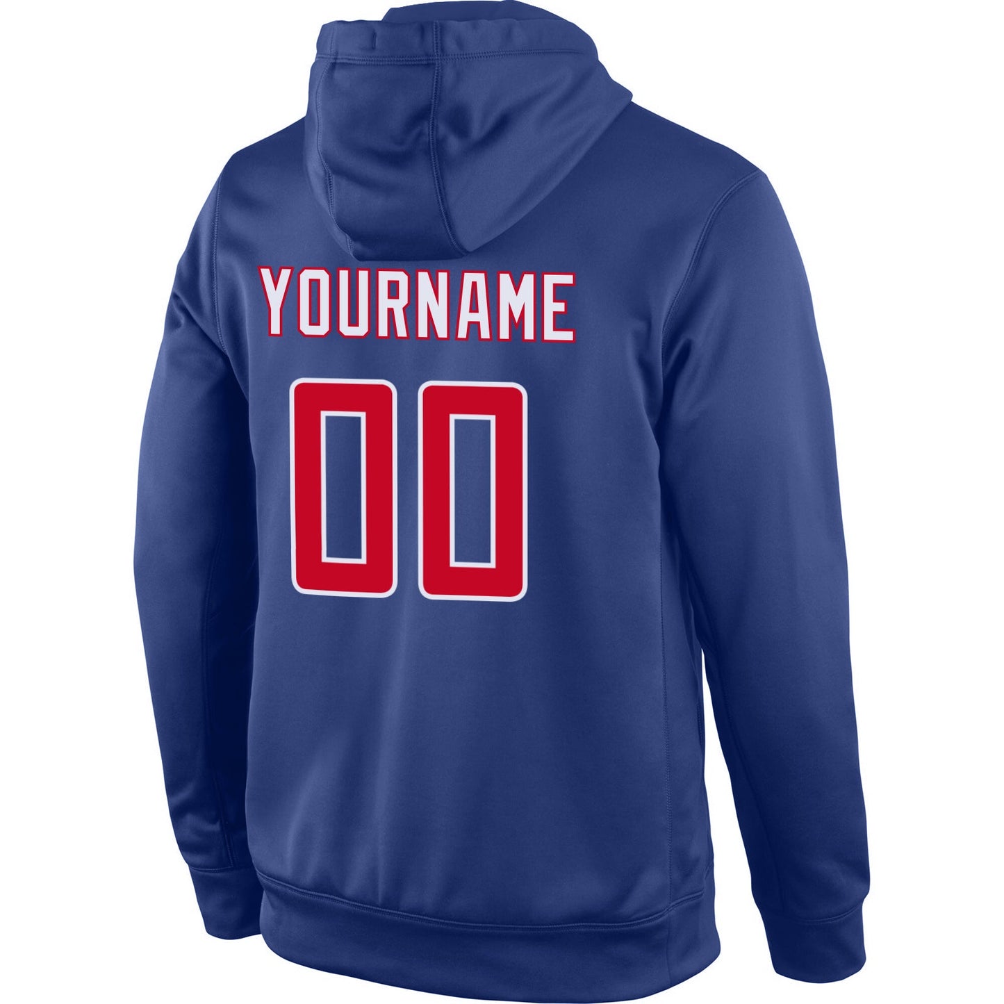 Custom Stitched Royal Red-White Sports Pullover Sweatshirt Hoodie view 3