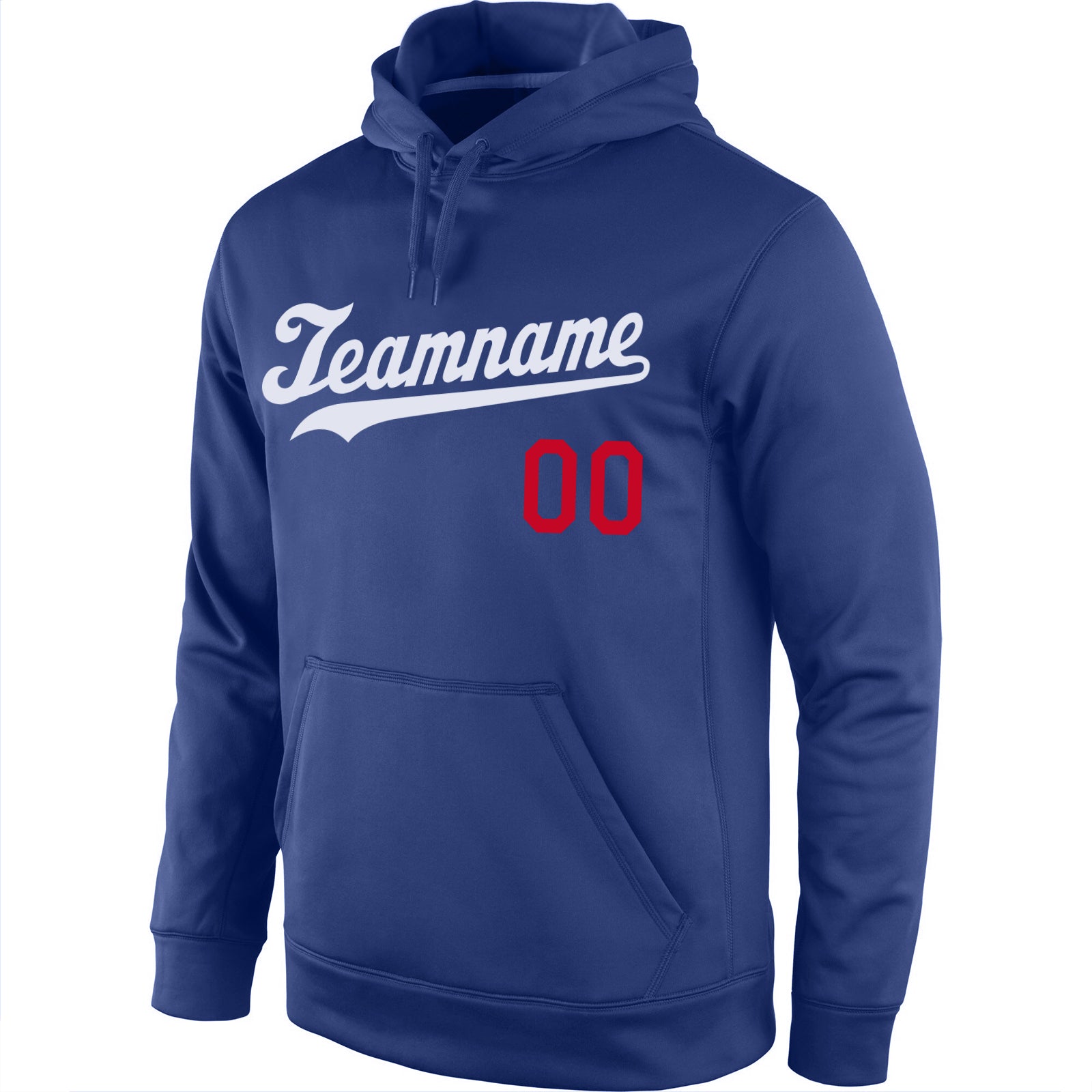 Custom Stitched Royal White-Red Sports Pullover Sweatshirt Hoodie view 3