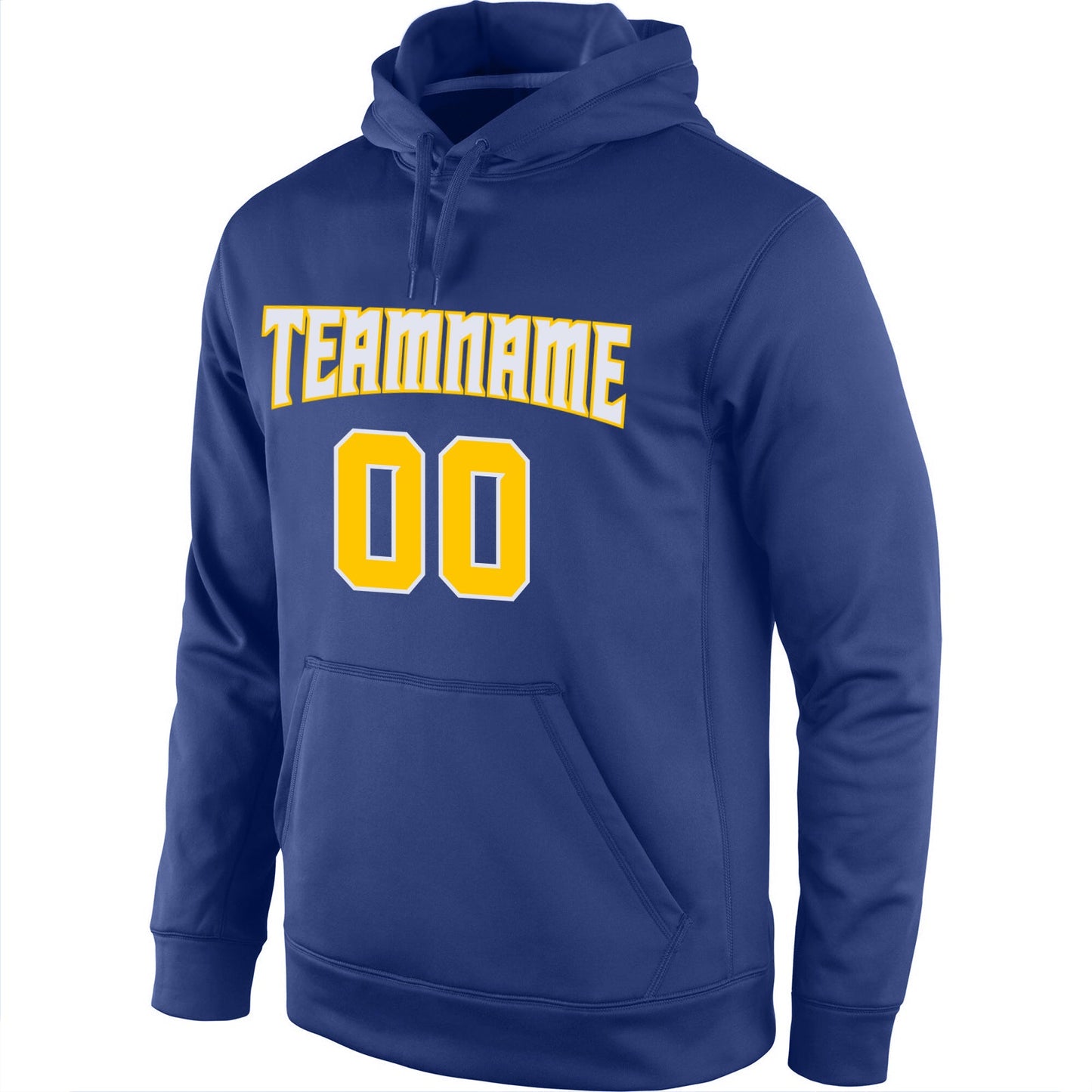 Custom Stitched Royal Gold-White Sports Pullover Sweatshirt Hoodie view 2