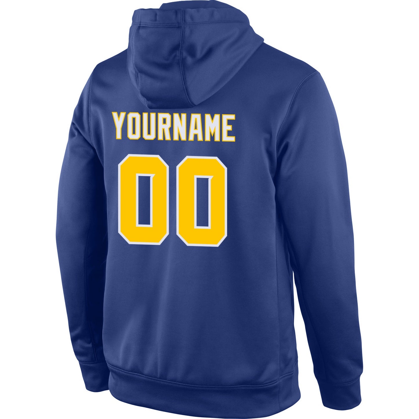 Custom Stitched Royal Gold-White Sports Pullover Sweatshirt Hoodie view 3