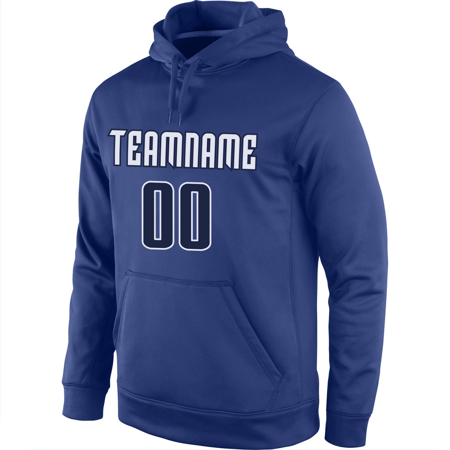 Custom Stitched Royal Navy-White Sports Pullover Sweatshirt Hoodie view 2