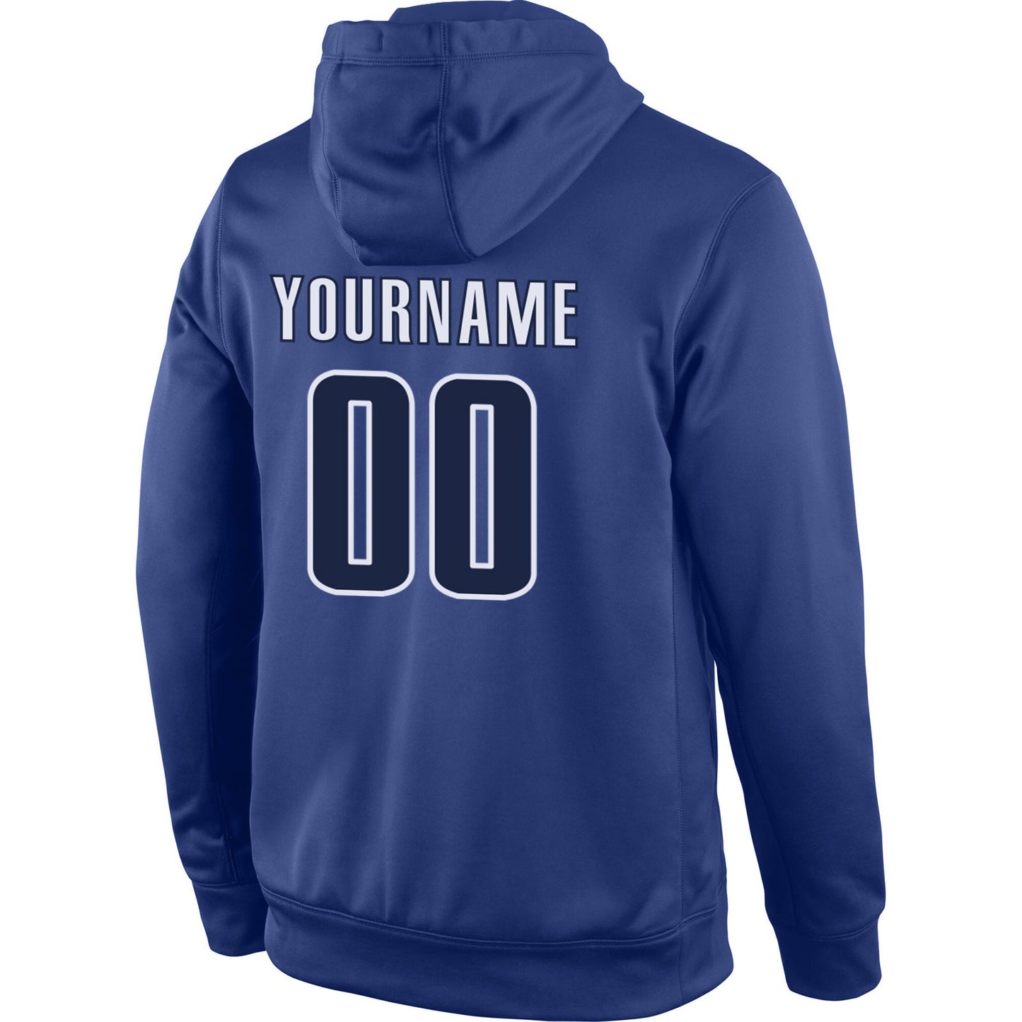 Custom Stitched Royal Navy-White Sports Pullover Sweatshirt Hoodie view 3