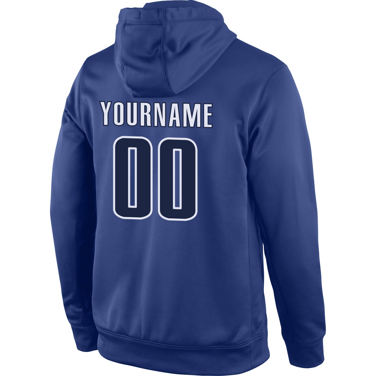 Custom Stitched Royal Navy-White Sports Pullover Sweatshirt Hoodie view 3