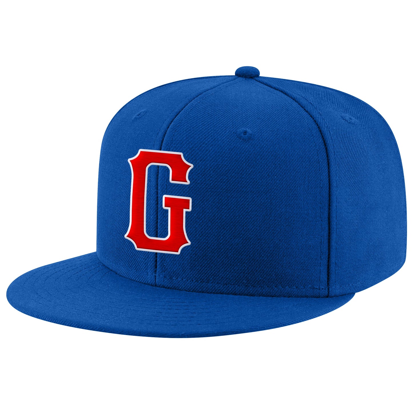 Custom Royal Red-White Stitched Adjustable Snapback Hat - Main View