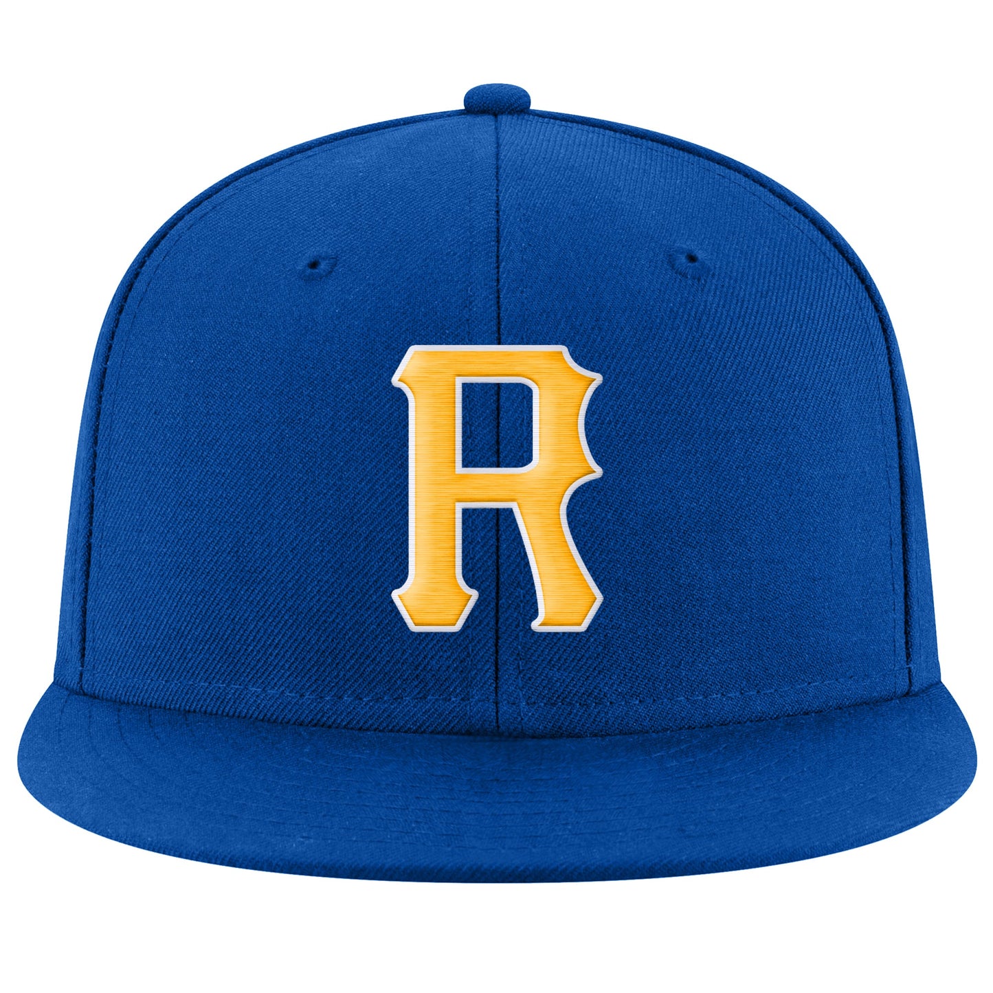 Custom Royal Gold-White Stitched Adjustable Snapback Hat view 2