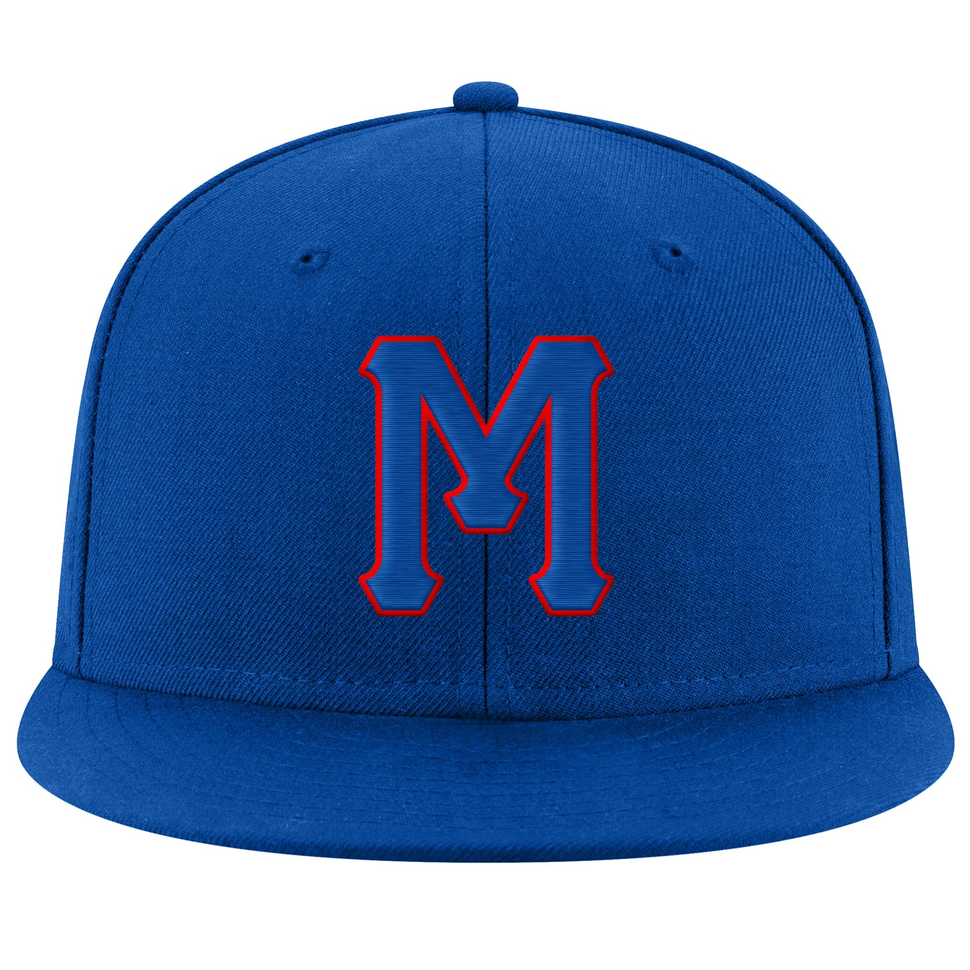 Custom Royal Royal-Red Stitched Adjustable Snapback Hat view 2