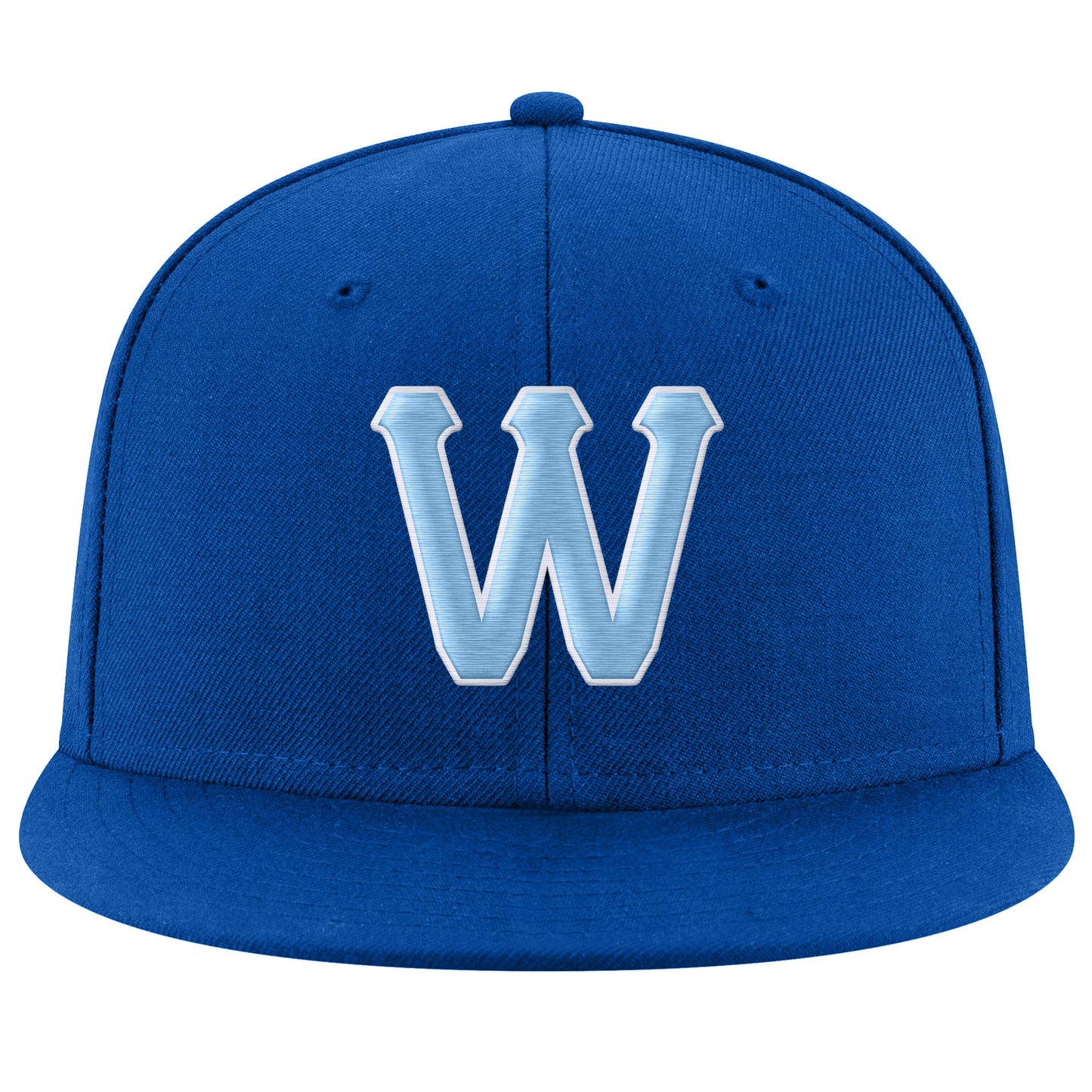 Custom Royal Light Blue-White Stitched Adjustable Snapback Hat view 2