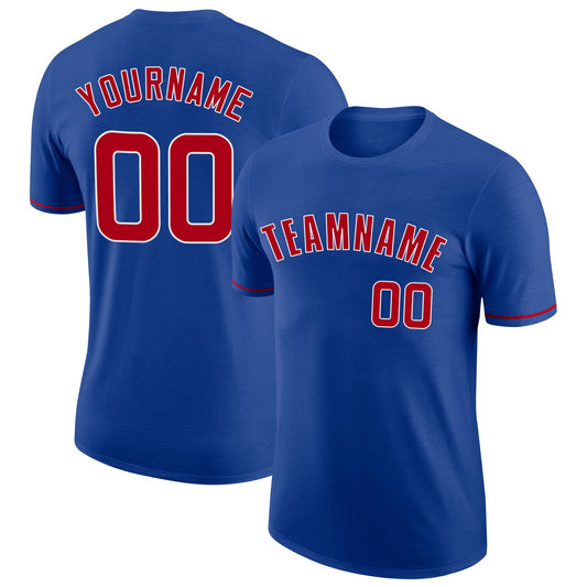 Custom Royal Red-White Performance T-Shirt - Main View
