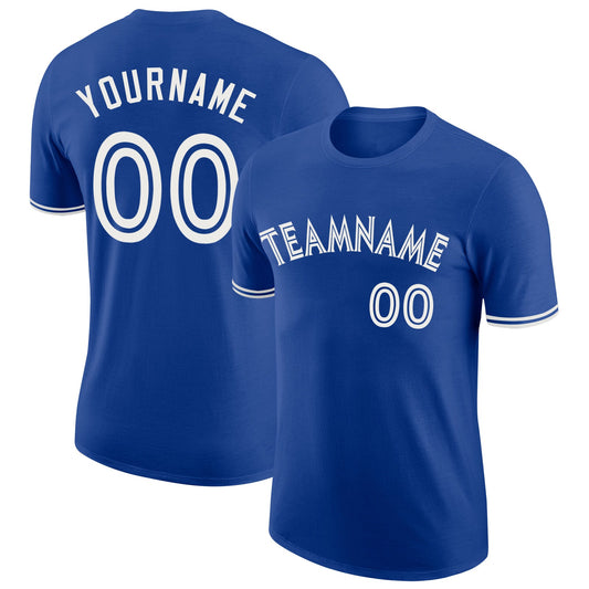 Custom Royal White Performance T-Shirt - Main View