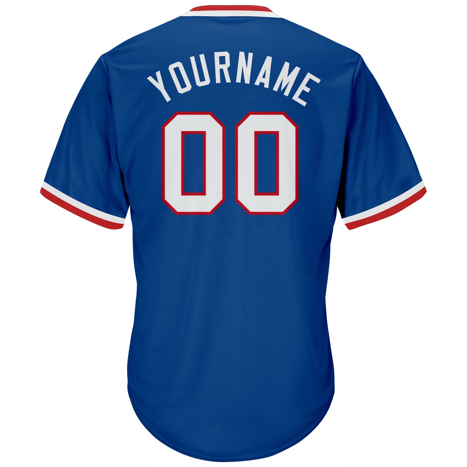 Custom Royal White-Red Authentic Throwback Rib-Knit Baseball Jersey Shirt view 3