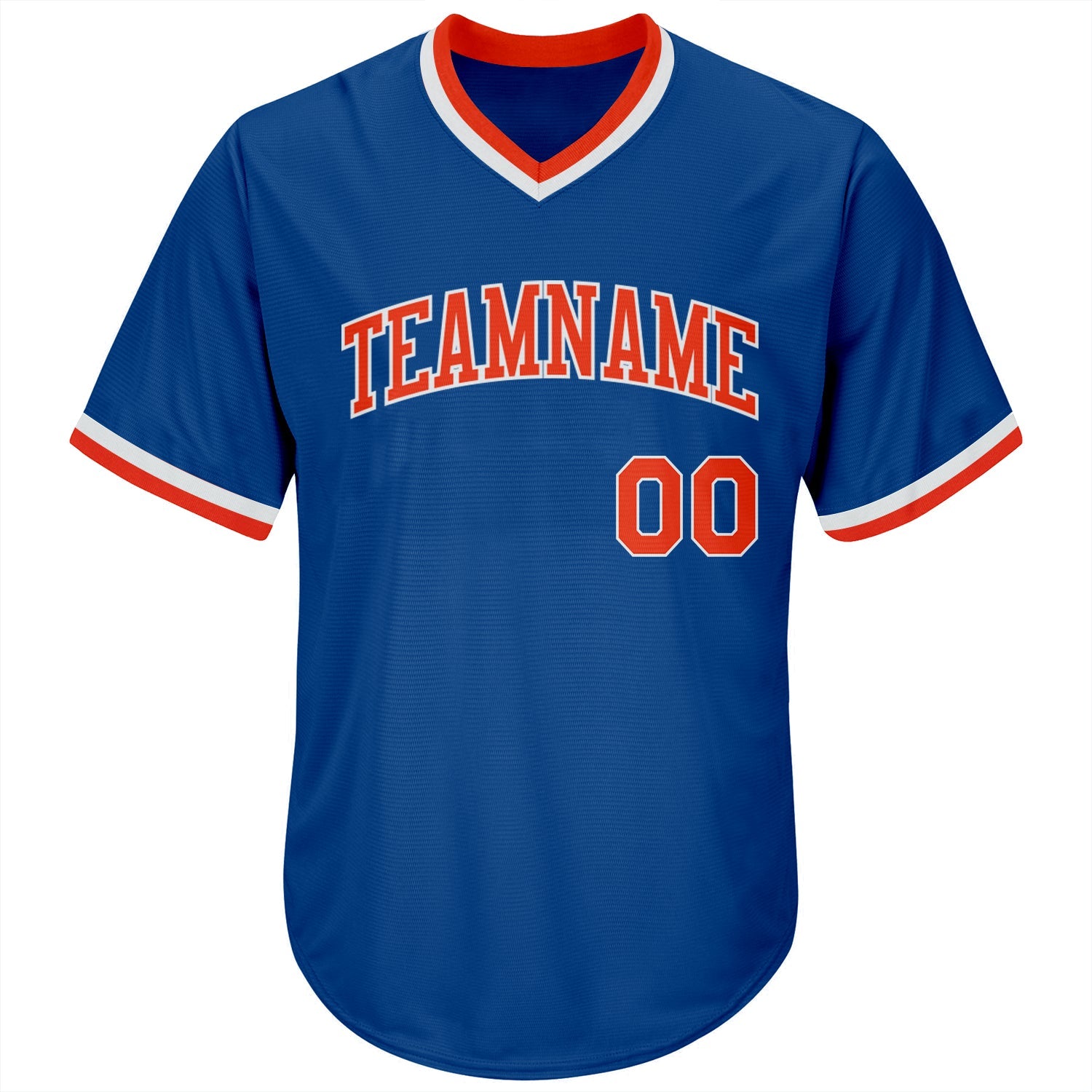 Custom Royal Orange-White Authentic Throwback Rib-Knit Baseball Jersey Shirt view 2