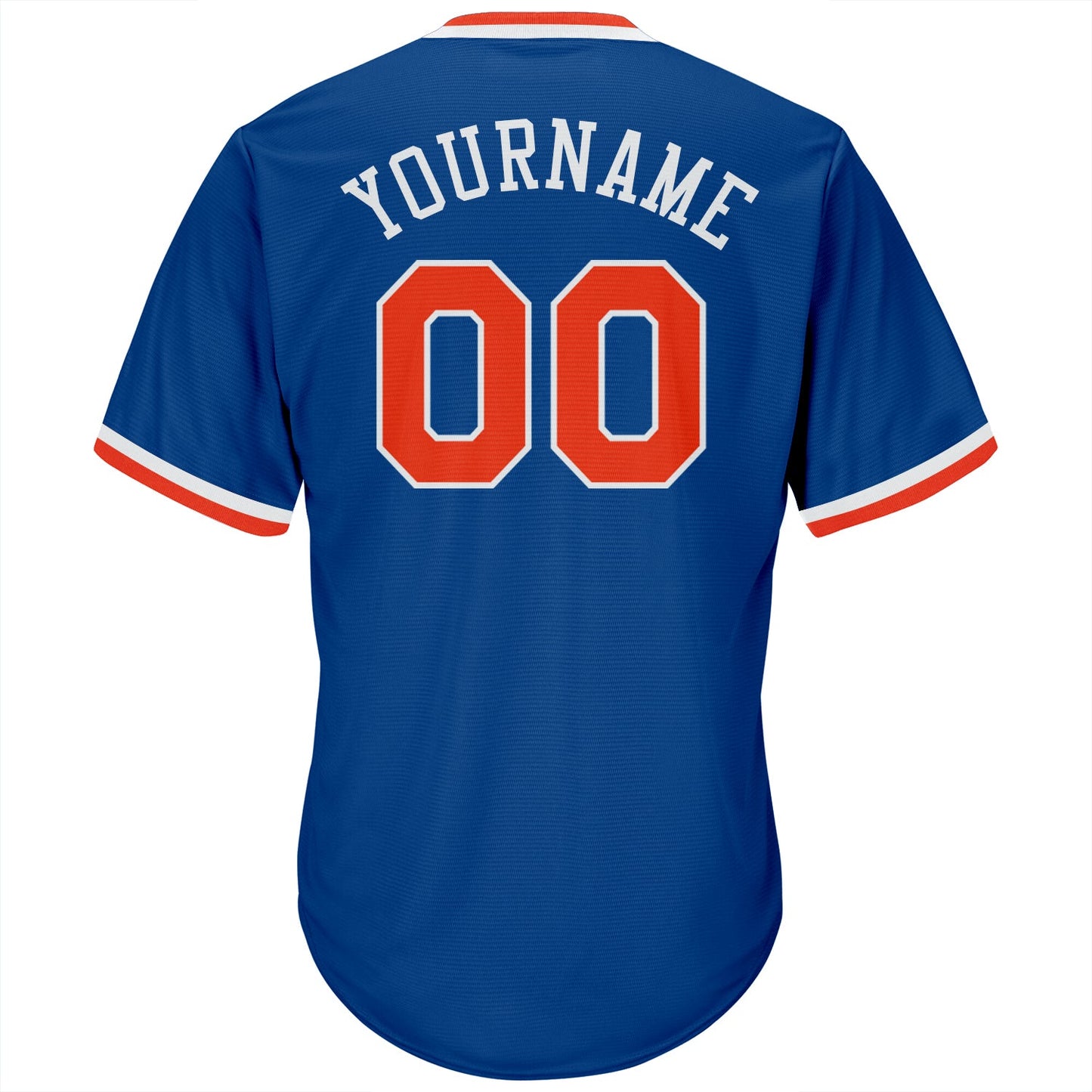 Custom Royal Orange-White Authentic Throwback Rib-Knit Baseball Jersey Shirt view 3