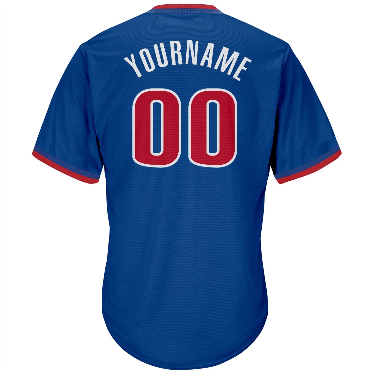 Custom Royal Red-White Authentic Throwback Rib-Knit Baseball Jersey Shirt view 3