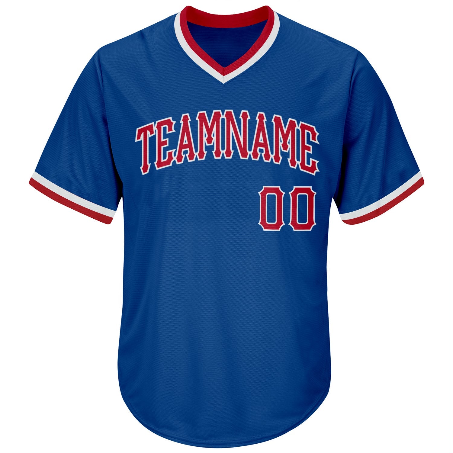 Custom Royal Red-White Authentic Throwback Rib-Knit Baseball Jersey Shirt view 2