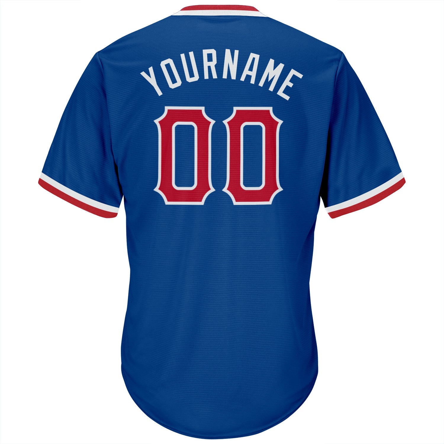 Custom Royal Red-White Authentic Throwback Rib-Knit Baseball Jersey Shirt view 3