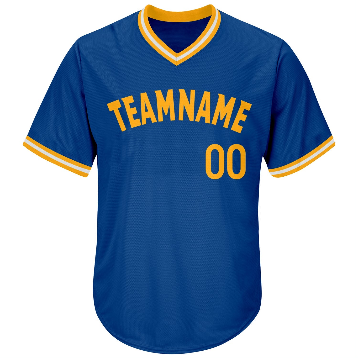 Custom Royal Gold-White Authentic Throwback Rib-Knit Baseball Jersey Shirt view 2