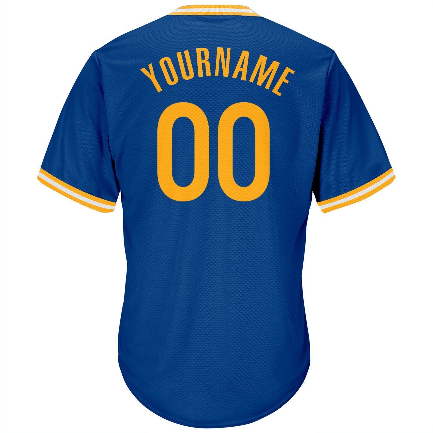 Custom Royal Gold-White Authentic Throwback Rib-Knit Baseball Jersey Shirt view 3