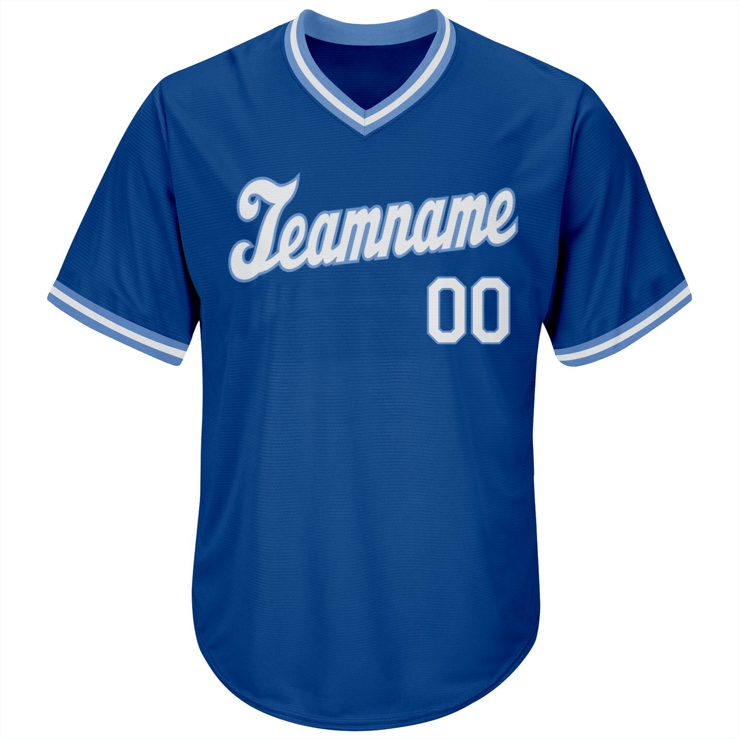 Custom Royal White-Light Blue Authentic Throwback Rib-Knit Baseball Jersey Shirt view 2