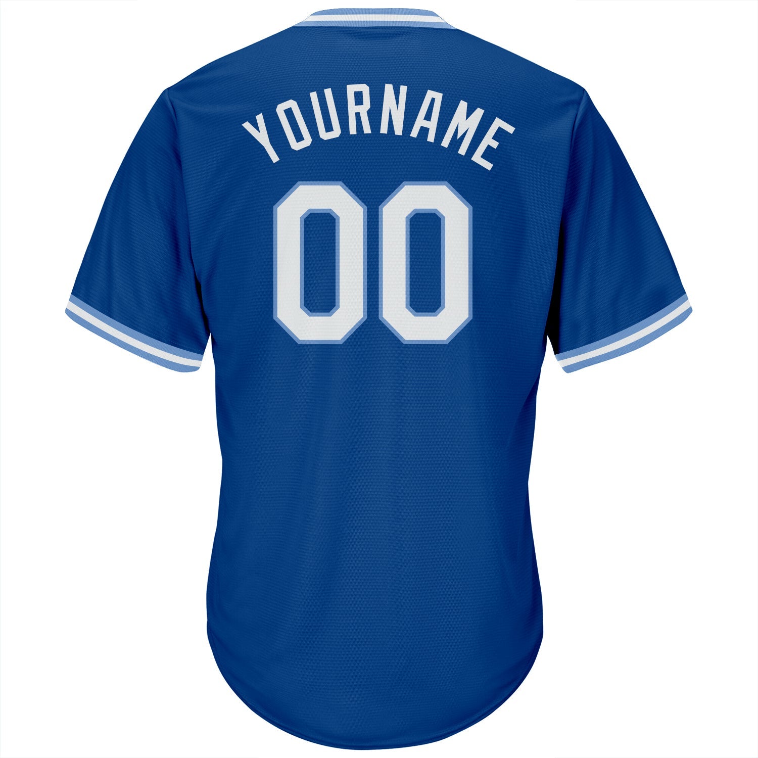 Custom Royal White-Light Blue Authentic Throwback Rib-Knit Baseball Jersey Shirt view 3