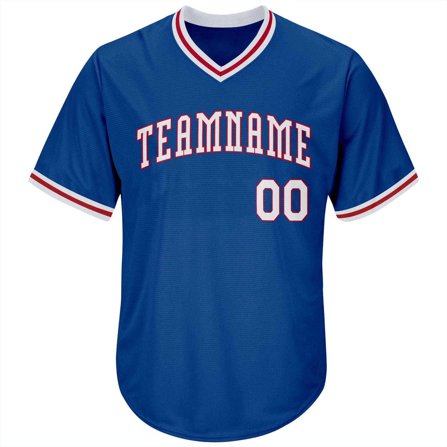 Custom Royal White-Red Authentic Throwback Rib-Knit Baseball Jersey Shirt view 2