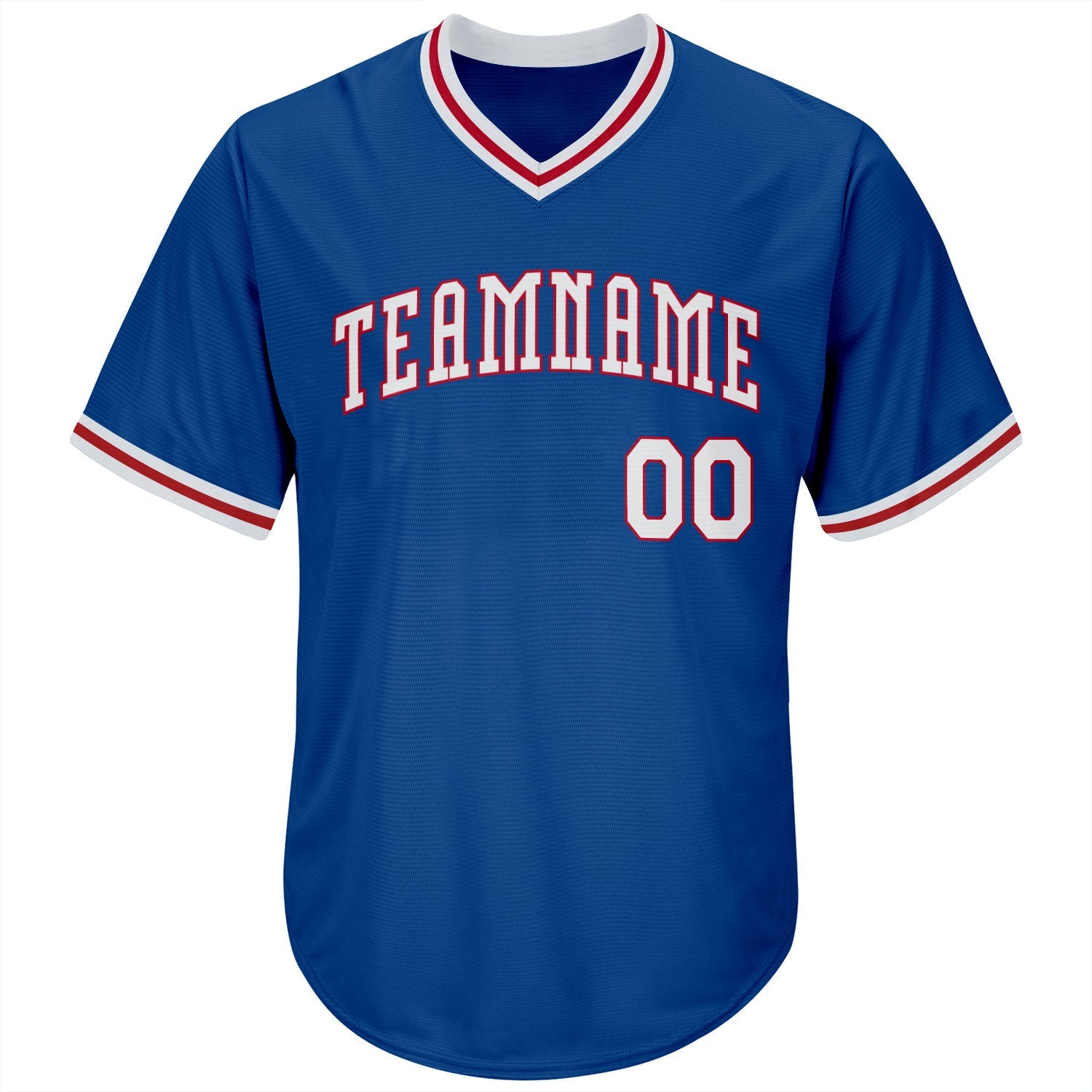 Custom Royal White-Red Authentic Throwback Rib-Knit Baseball Jersey Shirt view 2