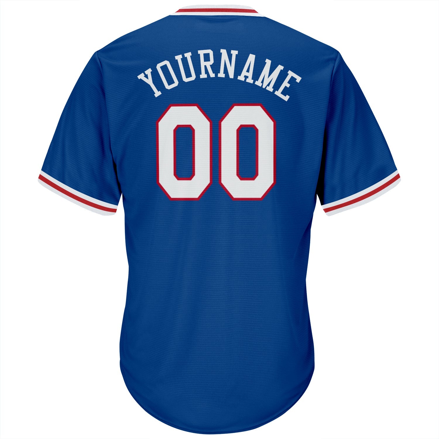 Custom Royal White-Red Authentic Throwback Rib-Knit Baseball Jersey Shirt view 3