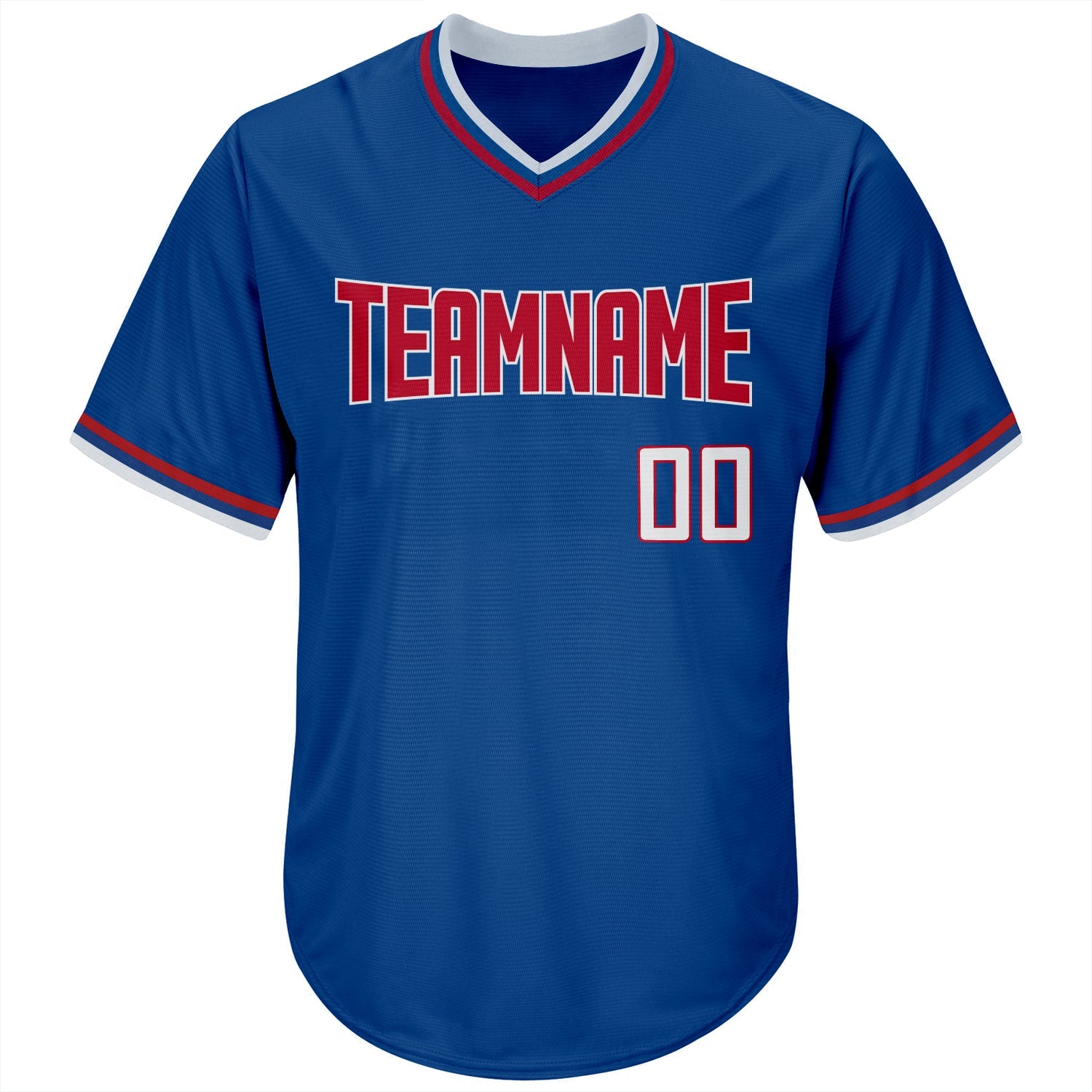 Custom Royal Red-White Authentic Throwback Rib-Knit Baseball Jersey Shirt view 2