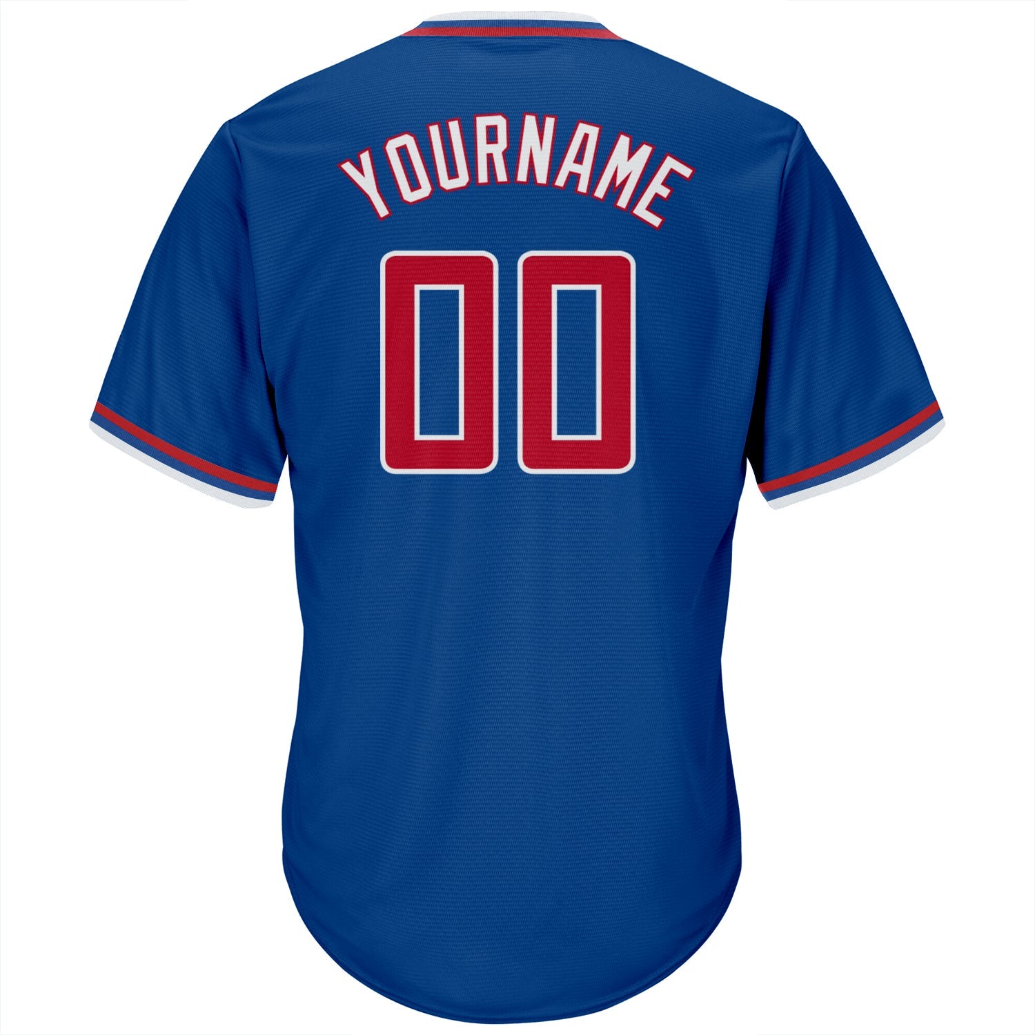 Custom Royal Red-White Authentic Throwback Rib-Knit Baseball Jersey Shirt view 3