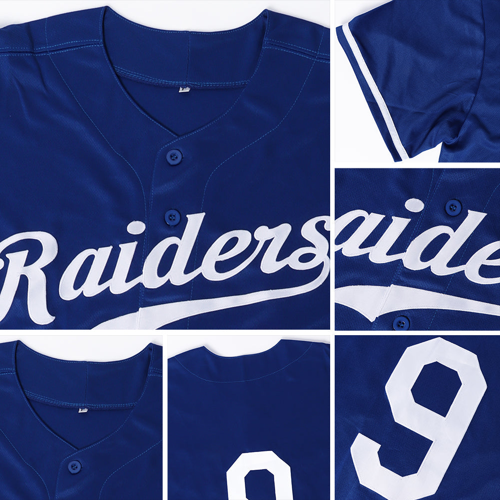 Custom Royal Gray-Navy Authentic Baseball Jersey view 6
